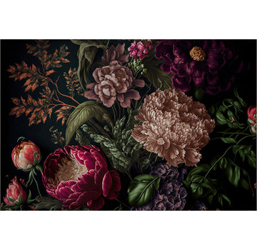 Ter Halle Glasschilderij met 3D reliëf 160x110cm Veldboeket