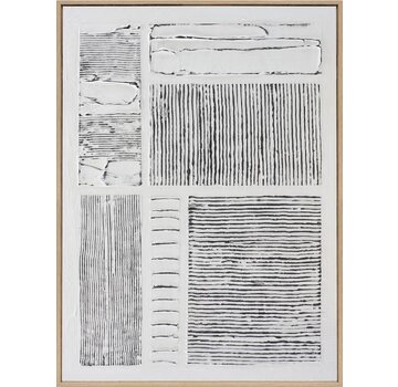 Ter Halle 3D Wanddecoratie 60x80cm Lijnen in vlakken zwart