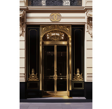 Ter Halle Glasschilderij 80x120cm Gouden deur