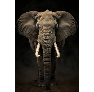 Ter Halle Glasschilderij 110x160cm Olifant