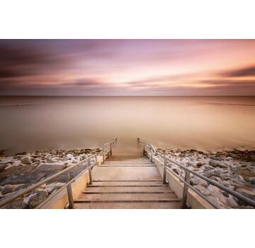 Ter Halle Glasschilderij 160x110cm Trap in zee