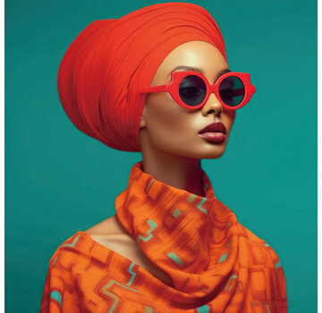 Ter Halle Glasschilderij 80x80cm Orange chique