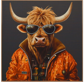 Ter Halle Canvas incl. lijst 63x63cm. Glitter & glans finish Hooglander