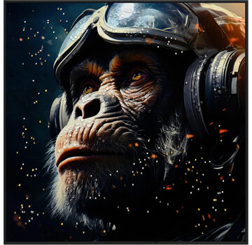 Ter Halle Canvas incl. lijst 63x63cm. Glitter & glans finish Music