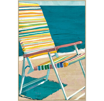 Ter Halle Canvas incl. lijst 80x120cm Handgeschilderd 'Strandstoel'