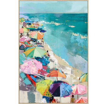 Ter Halle Canvas incl. lijst 80x120cm Handgeschilderd 'Parasols'