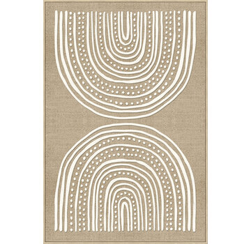Ter Halle Canvas incl. lijst 80x120cm met foam 'Witte cirkels'