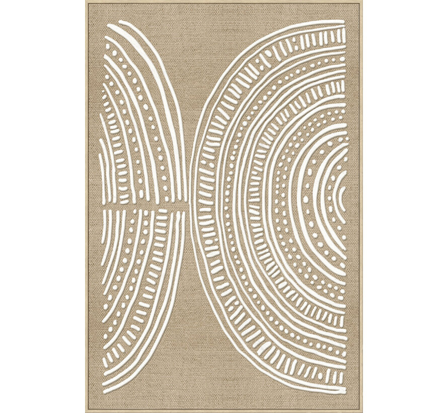 Canvas incl. lijst 80x120cm met foam 'Witte manen'