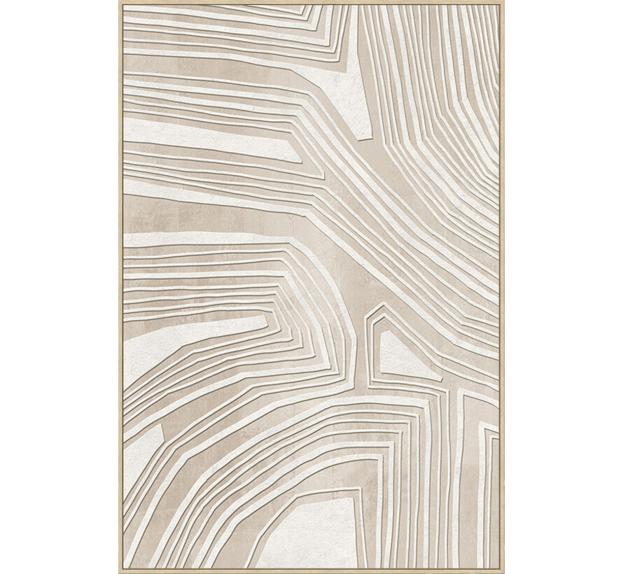 Canvas incl. lijst 80x120cm met foam 'Witte strepen'
