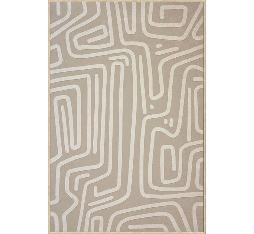 Canvas incl. lijst 80x120cm met foam 'Doolhof'