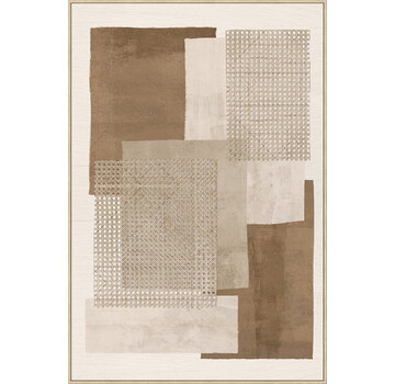 Ter Halle Canvas incl. lijst 80x120cm Handgeschilderd 'Vlakken'