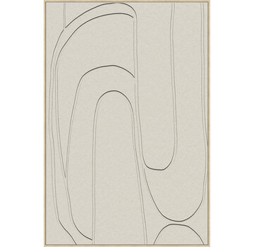 Ter Halle Canvas incl. lijst 80x120cm Handgeschilderd 'Zwarte lijntjes'