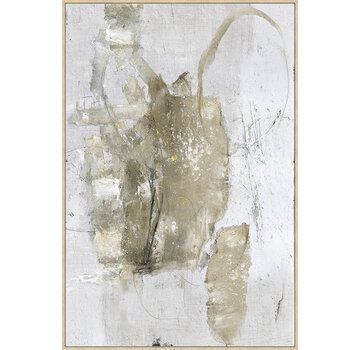 Ter Halle Canvas incl. lijst 80x120cm Handgeschilderd 'Wit/goud'