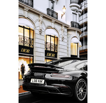 Ter Halle Glasschilderij 80x120cm auto voor winkel