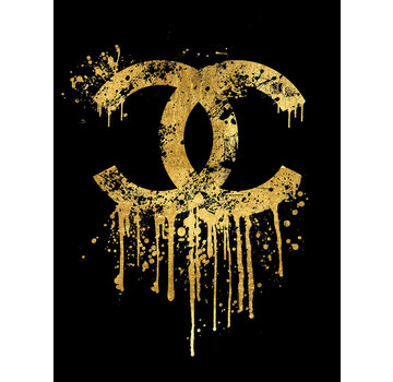 Ter Halle Glasschilderij met goudfolie 60x80cm Gouden Letters