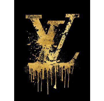 Ter Halle Glasschilderij met goudfolie 60x80cm Gouden letters