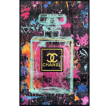 Ter Halle Glasschilderij met kristallen en lijst 80x120cm Gekleurde parfum