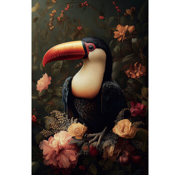 Ter Halle Glasschilderij 80x120cm Toekan 