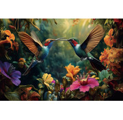 Ter Halle Glasschilderij 80x120cm Kolibris