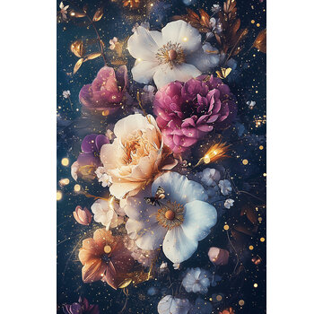 Ter Halle Glasschilderij 80x120cm Bloemen 