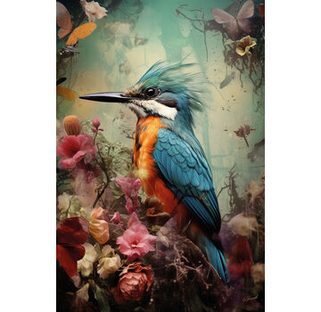 Ter Halle Glasschilderij 80x120cm ijsvogel