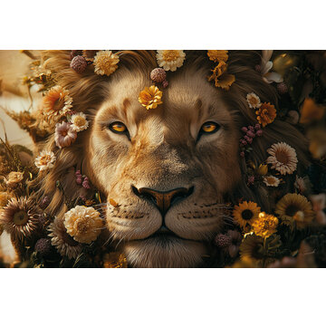 Ter Halle Glasschilderij 120x80cm Leeuw