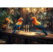 Ter Halle Glasschilderij 160x110cm Ara's aan de bar
