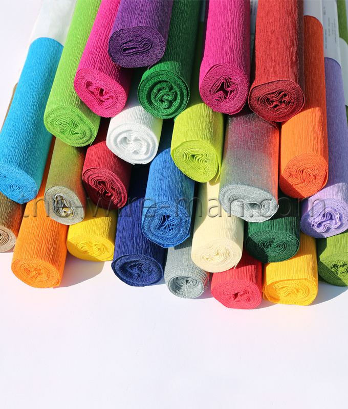 Crêpepapier Set 8 Rollen - 25 Meter Per Rol - Kleuren: Groen, Mosgroen, Roze, Goud - Voor Feestdecoratie