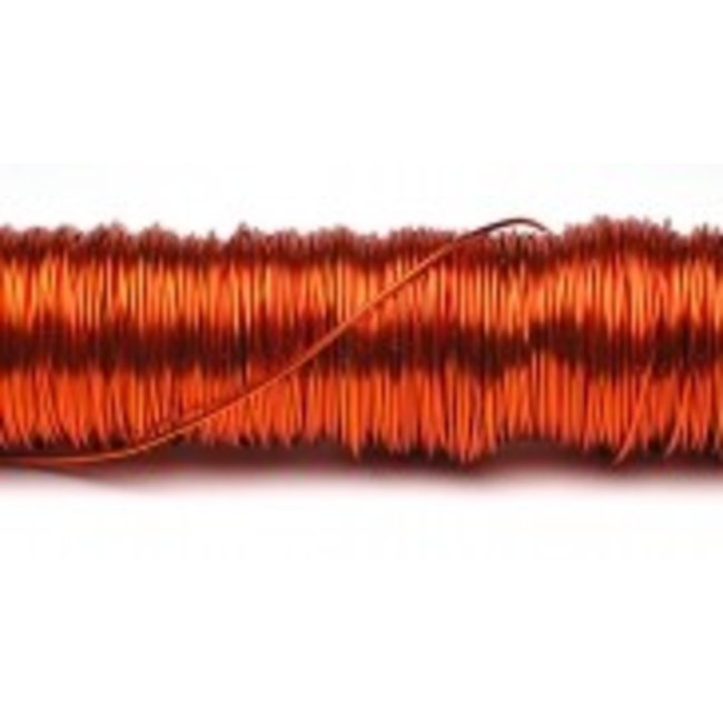 Deco Lak Draad op Houten Klos Oranje Ø0.50mm x50m | 100g