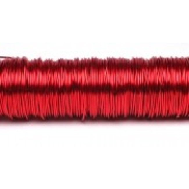 Wikkeldraad op Houten Klos Rood 0.5 mm x 50 m | 100g