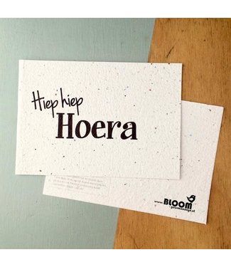 BLOOM Your Message Bloeikaart “Hiep hiep hoera”