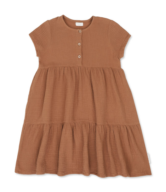 Petit Blush Billie Button Dress Nut