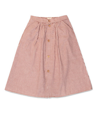 Petit Blush Maxi Button Skirt Check