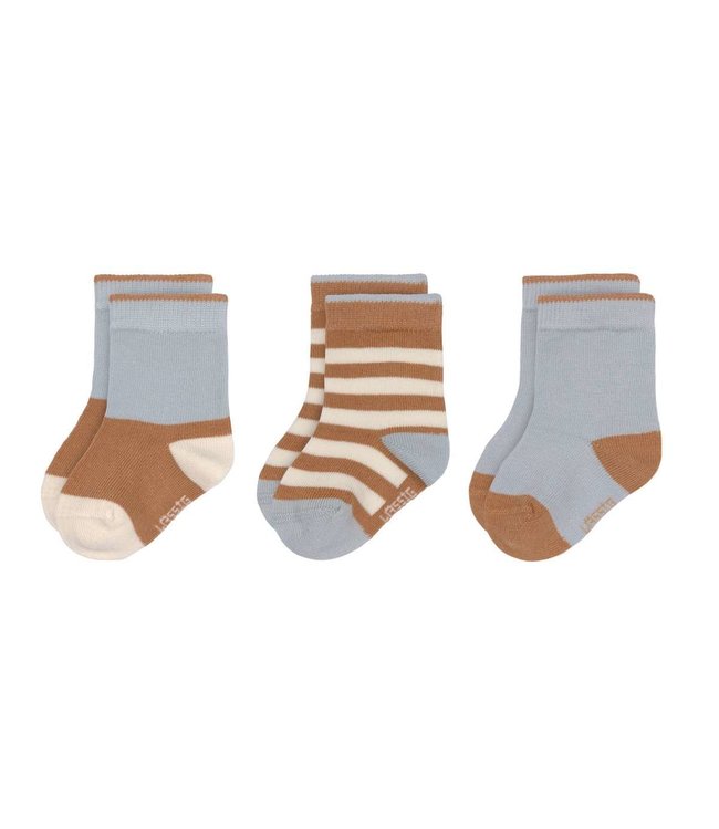 Lässig 3 paar babysokken (Light Blue/Caramel)