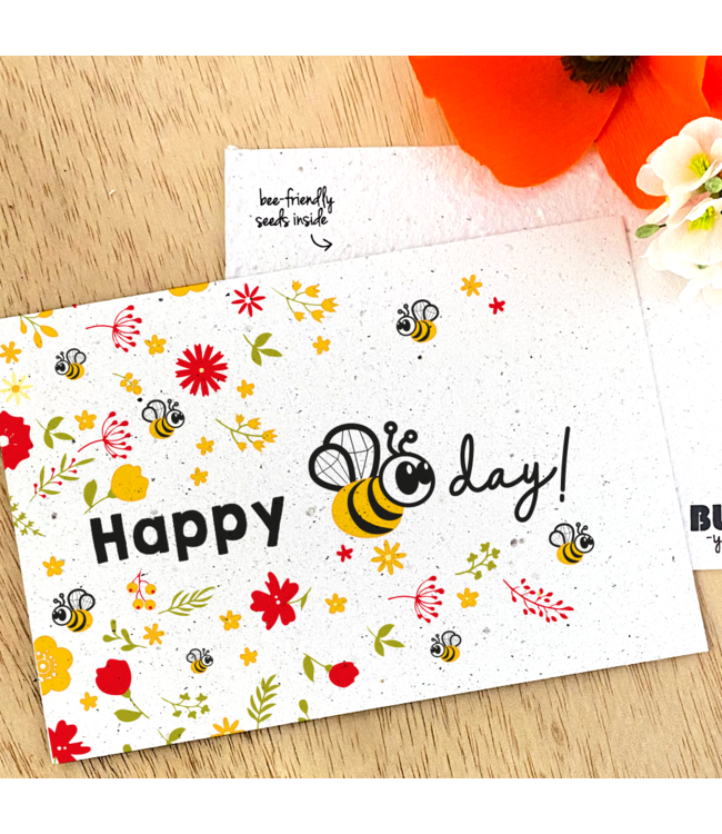 BLOOM Your Message Bloeikaart “Happy Bee day!”