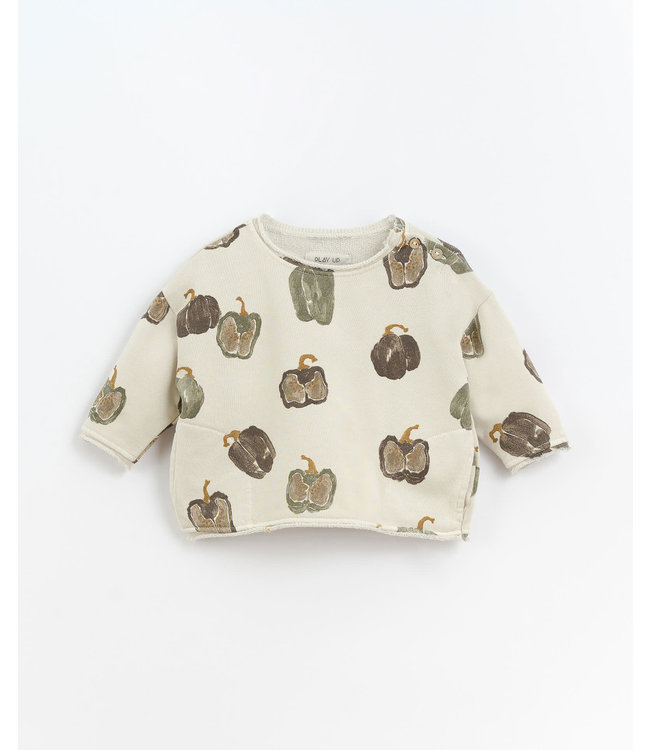 Play Up Printed Fleece Sweater Oat Boys