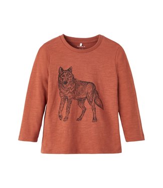 Name It T-Shirt LS Wolf Coconut Shell