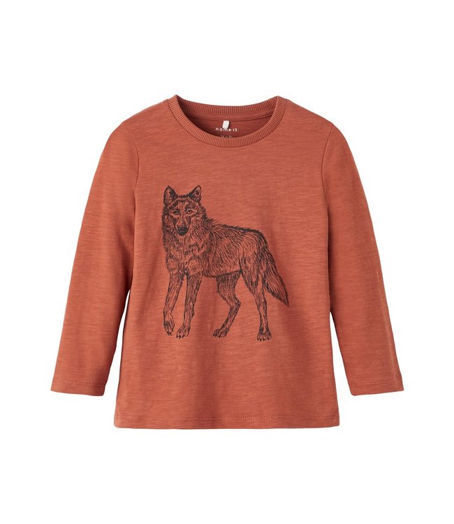 Name It T-Shirt LS Wolf Coconut Shell