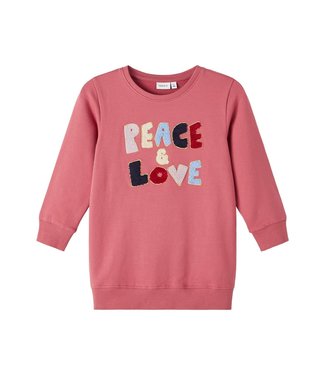 Name It Sweater Tunic Peace & Love Mauvewood