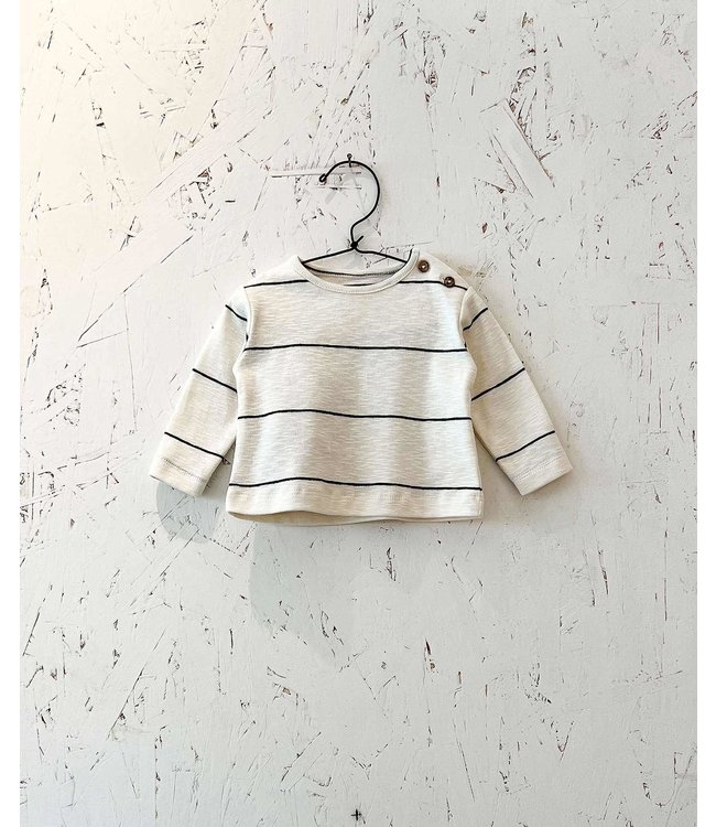 Play Up Striped Rib T-Shirt LS (Charcoal-Karité)