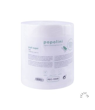 Popolini Popli Super Cellulose 120 inlegvellen op rol 85% bio-afbreekbaar