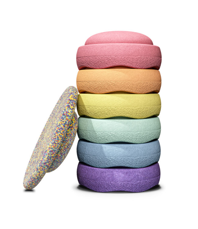 Stapelstein Set Rainbow Pastel + Confetti Bord