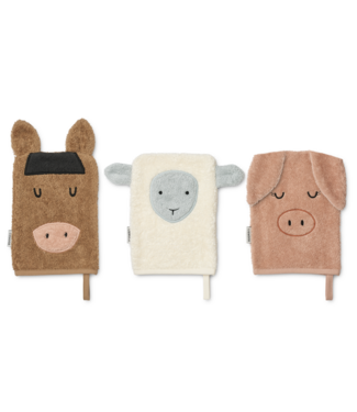 Liewood Washandjes Sylvester 3-Pack (Farm)