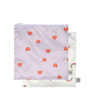 Lässig Snack Bag 2 stuks Happy Rascals Heart (Lavender)