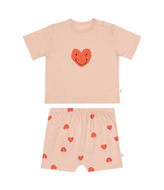 Lässig 2-delige Pyjama (Heart Peach Rose)