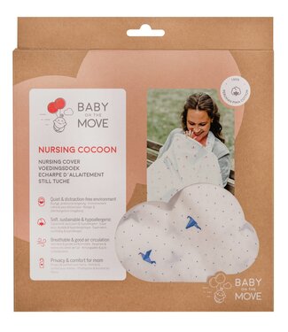 Baby on the Move Nursing Cocoon (Origami birds - Blue)