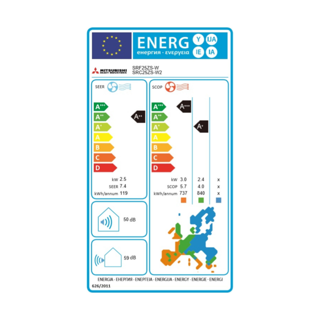 SRF25ZS-W Wit - Single-Split Airco Vloermodel - 2,5 kW