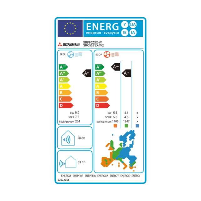 SRF50ZSX-W Wit - Single-Split Airco Vloermodel - 5 kW