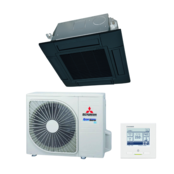 Cassette FDTC60VH Zwart - 60x60 - Single-Split Airco + Paneel & Bedrade bediening - 6kW
