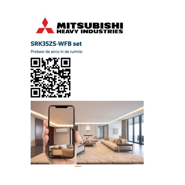 SRK35ZS-WFB Zwart - Single-Split Airco Wandmodel - 3,5 kW